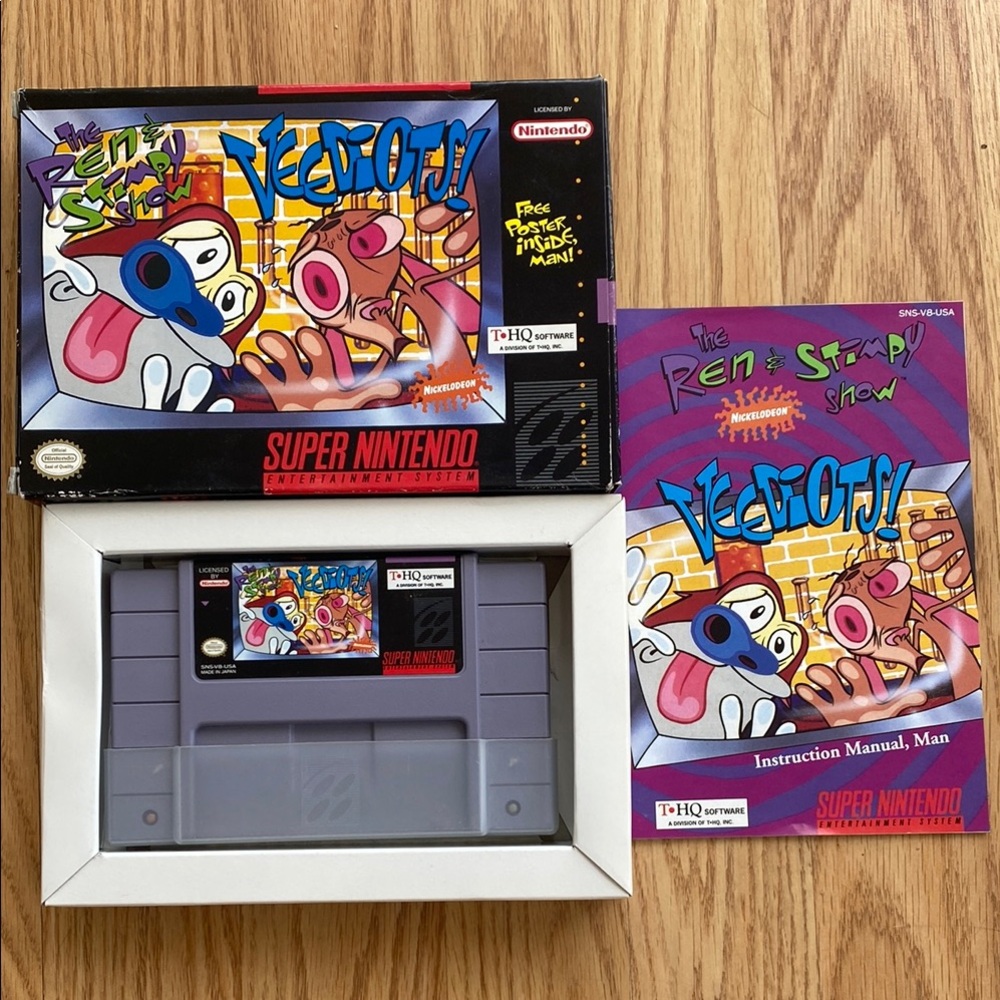 Nintendo Super Nintendo Game Ren & Stimpy Veediots